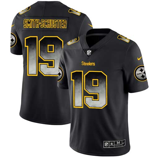 Men's Pittsburgh Steelers #19 JuJu Smith-Schuster Black 2019 Smoke Fashion Limited Stitched NFL Jersey